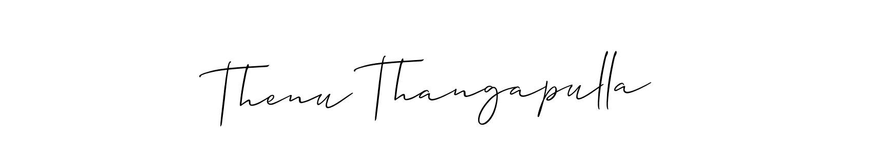 if you are searching for the best signature style for your name Thenu Thangapulla. so please give up your signature search. here we have designed multiple signature styles  using Allison_Script. Thenu Thangapulla signature style 2 images and pictures png