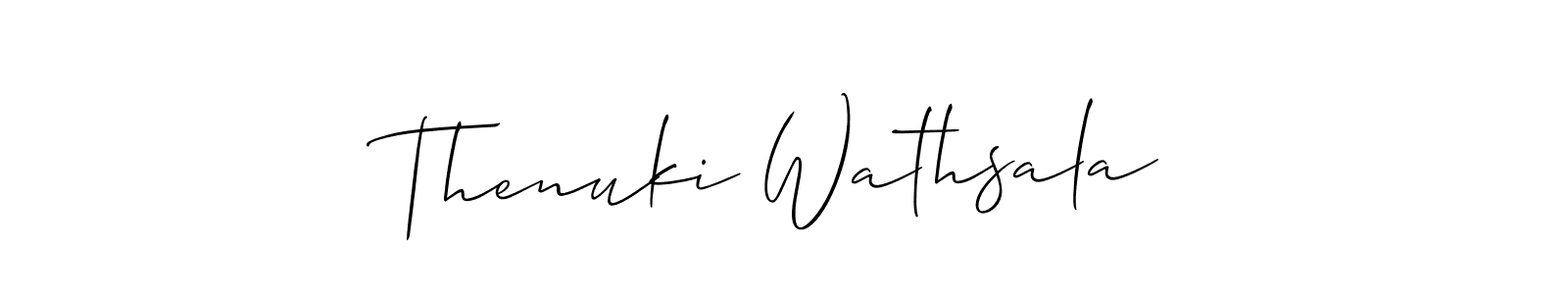 How to Draw Thenuki Wathsala signature style? Allison_Script is a latest design signature styles for name Thenuki Wathsala. Thenuki Wathsala signature style 2 images and pictures png