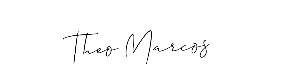 Theo Marcos stylish signature style. Best Handwritten Sign (Allison_Script) for my name. Handwritten Signature Collection Ideas for my name Theo Marcos. Theo Marcos signature style 2 images and pictures png