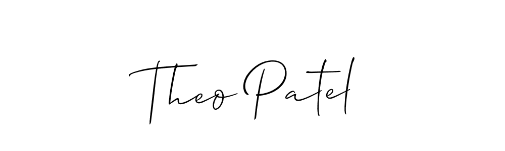 if you are searching for the best signature style for your name Theo Patel. so please give up your signature search. here we have designed multiple signature styles  using Allison_Script. Theo Patel signature style 2 images and pictures png