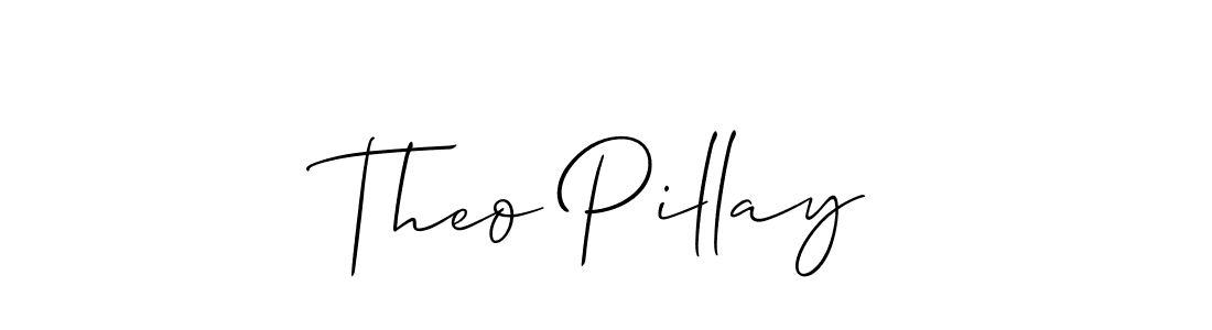 The best way (Allison_Script) to make a short signature is to pick only two or three words in your name. The name Theo Pillay include a total of six letters. For converting this name. Theo Pillay signature style 2 images and pictures png