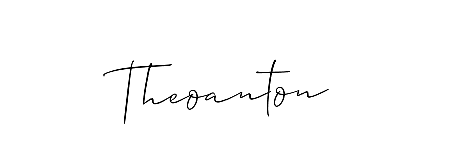 Create a beautiful signature design for name Theoanton. With this signature (Allison_Script) fonts, you can make a handwritten signature for free. Theoanton signature style 2 images and pictures png