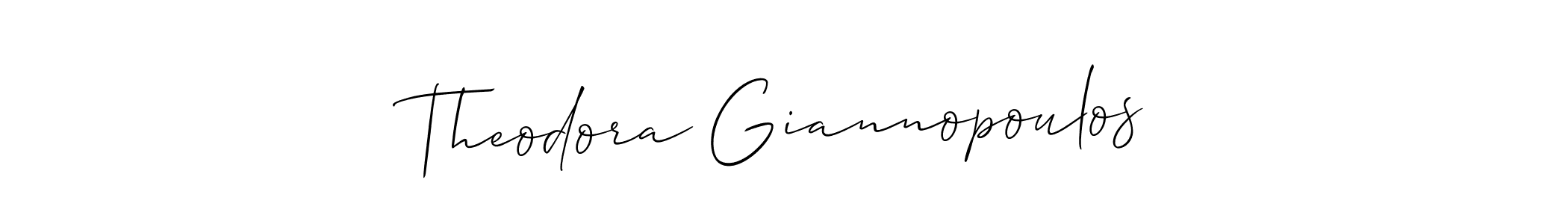 You should practise on your own different ways (Allison_Script) to write your name (Theodora Giannopoulos) in signature. don't let someone else do it for you. Theodora Giannopoulos signature style 2 images and pictures png