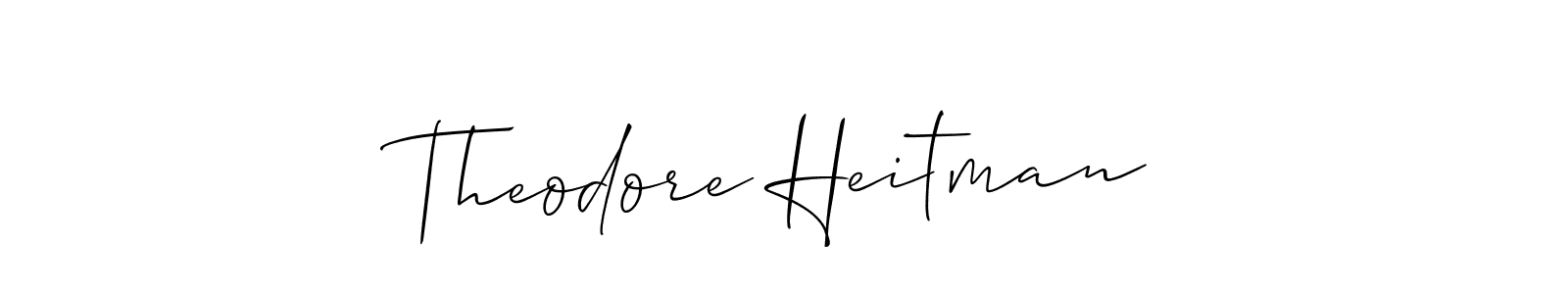 You should practise on your own different ways (Allison_Script) to write your name (Theodore Heitman) in signature. don't let someone else do it for you. Theodore Heitman signature style 2 images and pictures png