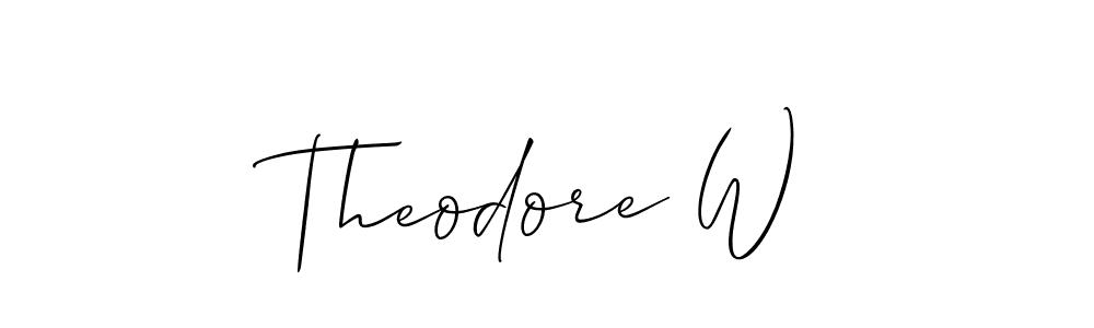 This is the best signature style for the Theodore W name. Also you like these signature font (Allison_Script). Mix name signature. Theodore W signature style 2 images and pictures png