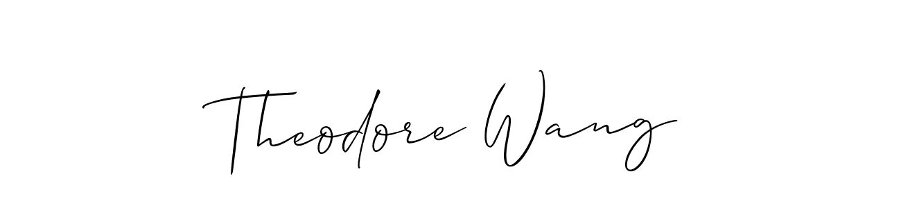 Make a beautiful signature design for name Theodore Wang. With this signature (Allison_Script) style, you can create a handwritten signature for free. Theodore Wang signature style 2 images and pictures png