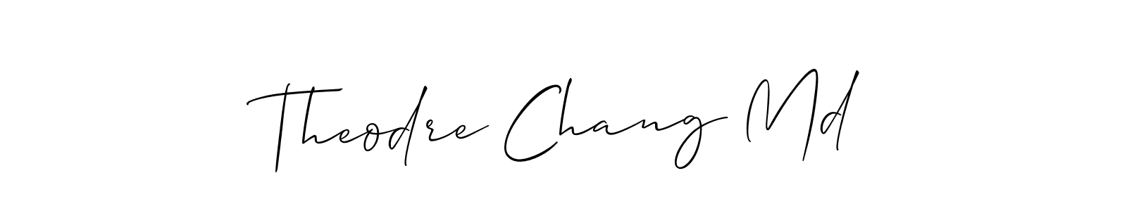 How to make Theodre Chang Md signature? Allison_Script is a professional autograph style. Create handwritten signature for Theodre Chang Md name. Theodre Chang Md signature style 2 images and pictures png