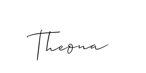 Create a beautiful signature design for name Theona. With this signature (Allison_Script) fonts, you can make a handwritten signature for free. Theona signature style 2 images and pictures png