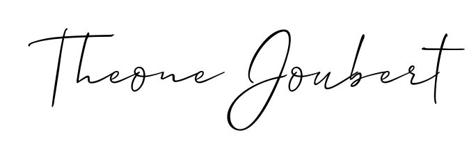 Designed for modern professionals: Theone Joubert name signature crafted with Allison_Script script. Ready for digital PDF workflows. Theone Joubert signature style 2 images and pictures png