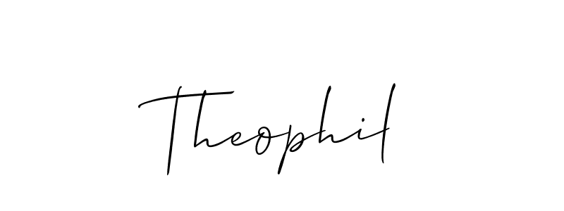 How to make Theophil name signature. Use Allison_Script style for creating short signs online. This is the latest handwritten sign. Theophil signature style 2 images and pictures png