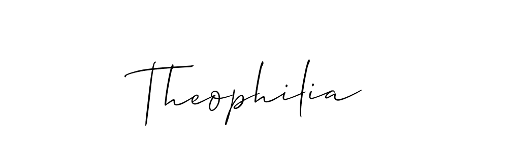 How to make Theophilia signature? Allison_Script is a professional autograph style. Create handwritten signature for Theophilia name. Theophilia signature style 2 images and pictures png