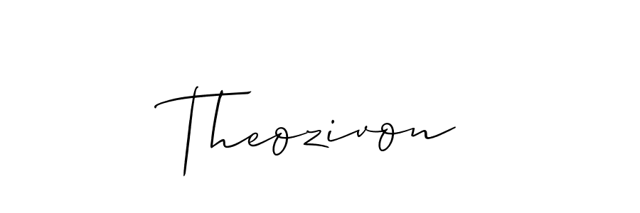 Also You can easily find your signature by using the search form. We will create Theozivon name handwritten signature images for you free of cost using Allison_Script sign style. Theozivon signature style 2 images and pictures png