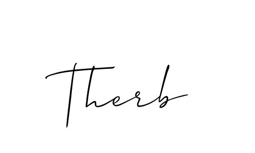 The best way (Allison_Script) to make a short signature is to pick only two or three words in your name. The name Therb include a total of six letters. For converting this name. Therb signature style 2 images and pictures png