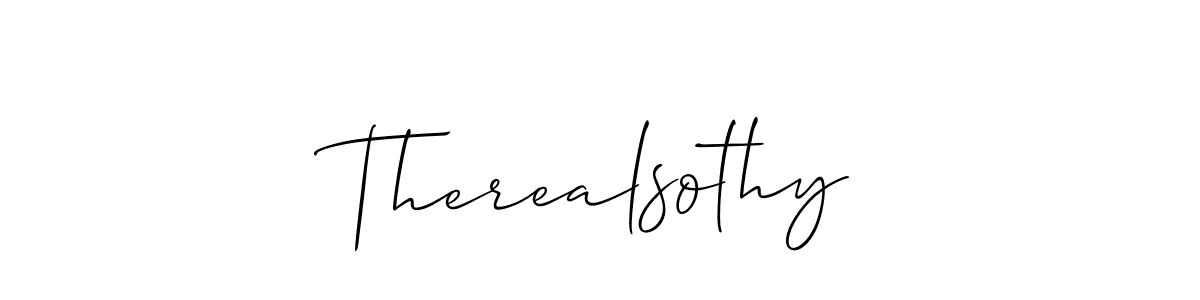 Create a beautiful signature design for name Therealsothy. With this signature (Allison_Script) fonts, you can make a handwritten signature for free. Therealsothy signature style 2 images and pictures png