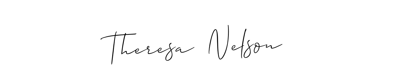 Make a short Theresa  Nelson signature style. Manage your documents anywhere anytime using Allison_Script. Create and add eSignatures, submit forms, share and send files easily. Theresa  Nelson signature style 2 images and pictures png