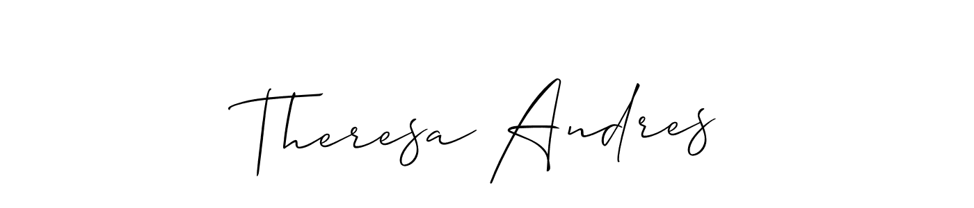 You should practise on your own different ways (Allison_Script) to write your name (Theresa Andres) in signature. don't let someone else do it for you. Theresa Andres signature style 2 images and pictures png