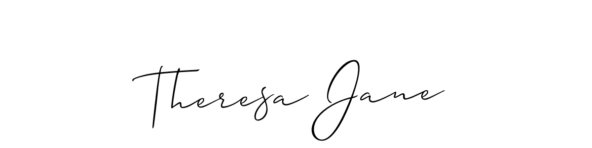 The best way (Allison_Script) to make a short signature is to pick only two or three words in your name. The name Theresa Jane include a total of six letters. For converting this name. Theresa Jane signature style 2 images and pictures png