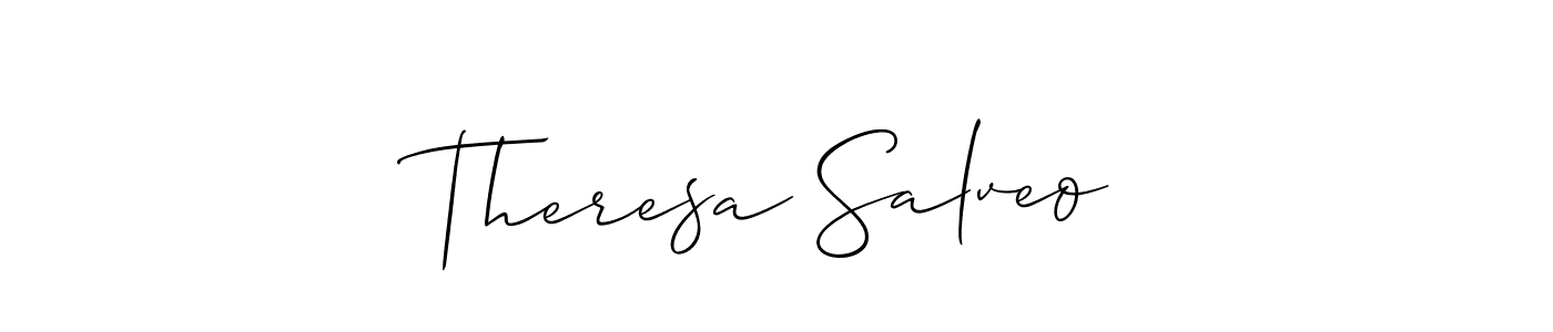 Allison_Script is a professional signature style that is perfect for those who want to add a touch of class to their signature. It is also a great choice for those who want to make their signature more unique. Get Theresa Salveo name to fancy signature for free. Theresa Salveo signature style 2 images and pictures png
