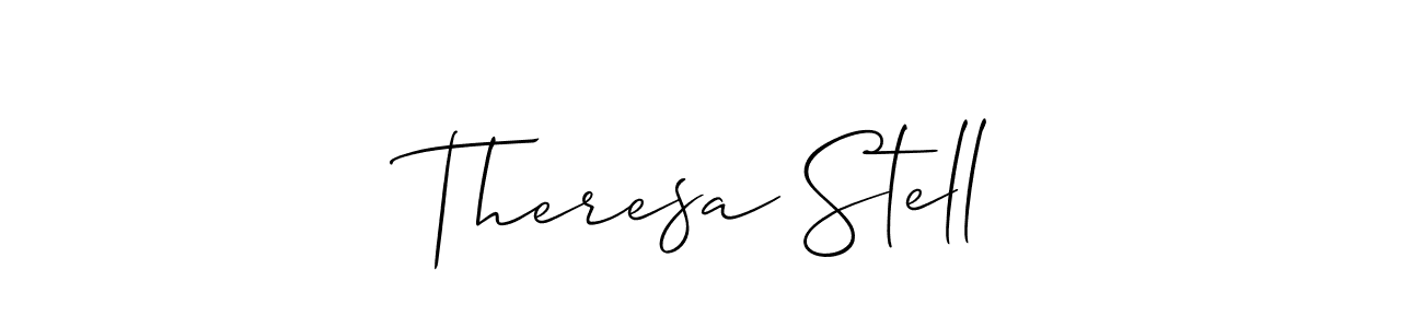 Make a short Theresa Stell signature style. Manage your documents anywhere anytime using Allison_Script. Create and add eSignatures, submit forms, share and send files easily. Theresa Stell signature style 2 images and pictures png