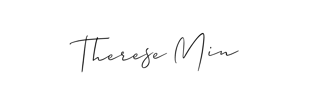 Similarly Allison_Script is the best handwritten signature design. Signature creator online .You can use it as an online autograph creator for name Therese Min. Therese Min signature style 2 images and pictures png