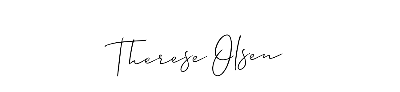 Create a beautiful signature design for name Therese Olsen. With this signature (Allison_Script) fonts, you can make a handwritten signature for free. Therese Olsen signature style 2 images and pictures png
