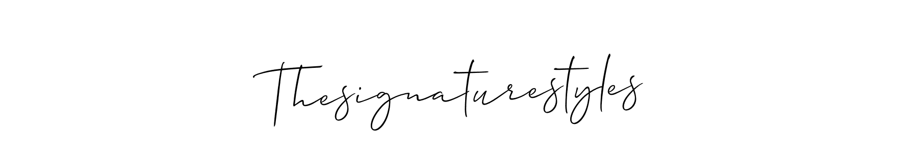 How to make Thesignaturestyles signature? Allison_Script is a professional autograph style. Create handwritten signature for Thesignaturestyles name. Thesignaturestyles signature style 2 images and pictures png