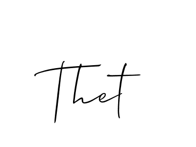 Create a beautiful signature design for name Thet. With this signature (Allison_Script) fonts, you can make a handwritten signature for free. Thet signature style 2 images and pictures png