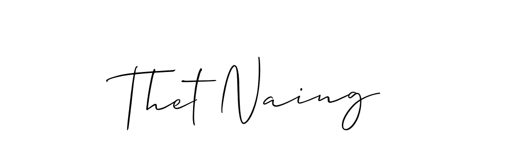 It looks lik you need a new signature style for name Thet Naing. Design unique handwritten (Allison_Script) signature with our free signature maker in just a few clicks. Thet Naing signature style 2 images and pictures png