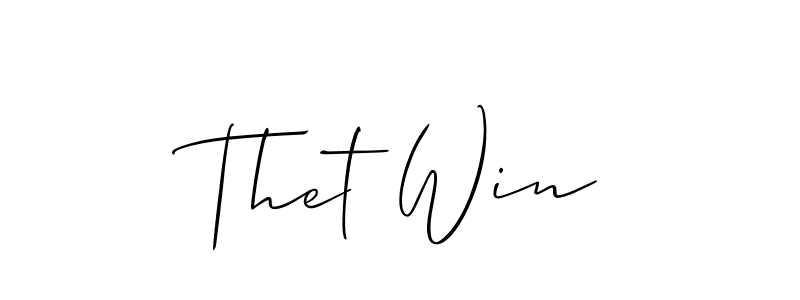 Make a beautiful signature design for name Thet Win. With this signature (Allison_Script) style, you can create a handwritten signature for free. Thet Win signature style 2 images and pictures png