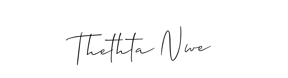 Once you've used our free online signature maker to create your best signature Allison_Script style, it's time to enjoy all of the benefits that Thethta Nwe name signing documents. Thethta Nwe signature style 2 images and pictures png