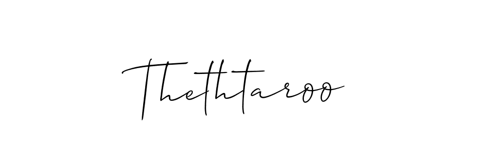 How to Draw Thethtaroo signature style? Allison_Script is a latest design signature styles for name Thethtaroo. Thethtaroo signature style 2 images and pictures png