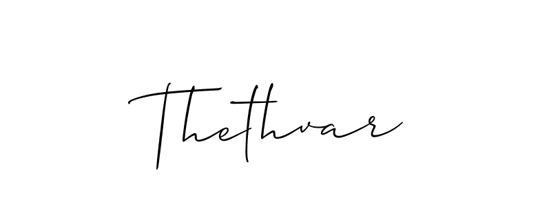 How to make Thethvar signature? Allison_Script is a professional autograph style. Create handwritten signature for Thethvar name. Thethvar signature style 2 images and pictures png