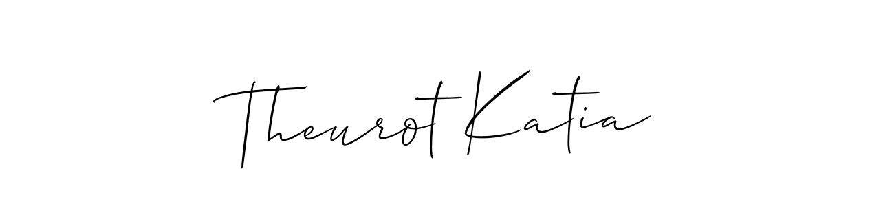 The best way (Allison_Script) to make a short signature is to pick only two or three words in your name. The name Theurot Katia include a total of six letters. For converting this name. Theurot Katia signature style 2 images and pictures png