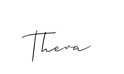 Design your own signature with our free online signature maker. With this signature software, you can create a handwritten (Allison_Script) signature for name Theva. Theva signature style 2 images and pictures png