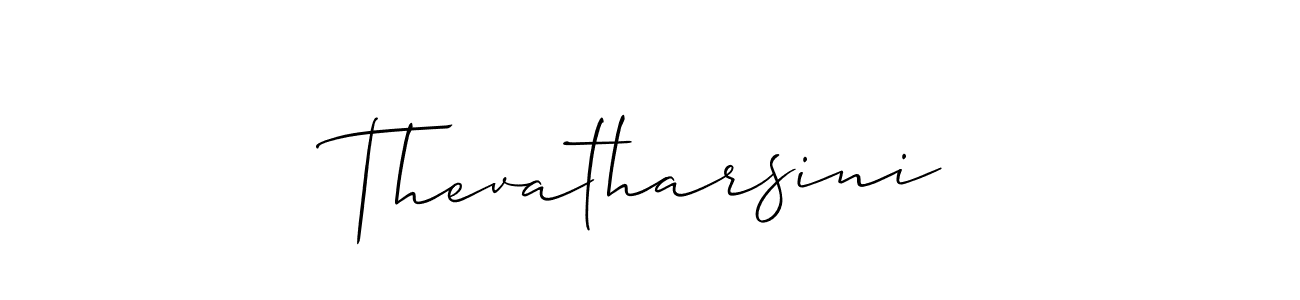 Make a beautiful signature design for name Thevatharsini. With this signature (Allison_Script) style, you can create a handwritten signature for free. Thevatharsini signature style 2 images and pictures png