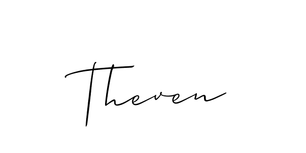 How to make Theven signature? Allison_Script is a professional autograph style. Create handwritten signature for Theven name. Theven signature style 2 images and pictures png