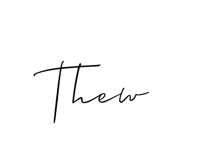 The best way (Allison_Script) to make a short signature is to pick only two or three words in your name. The name Thew include a total of six letters. For converting this name. Thew signature style 2 images and pictures png