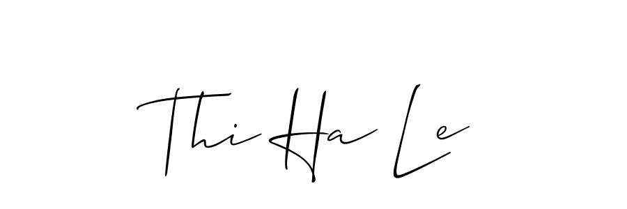 You should practise on your own different ways (Allison_Script) to write your name (Thi Ha Le) in signature. don't let someone else do it for you. Thi Ha Le signature style 2 images and pictures png