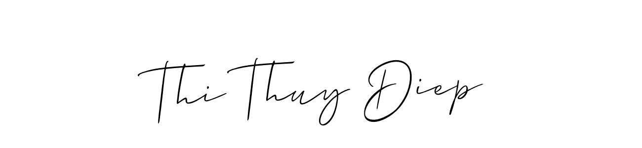 Also You can easily find your signature by using the search form. We will create Thi Thuy Diep name handwritten signature images for you free of cost using Allison_Script sign style. Thi Thuy Diep signature style 2 images and pictures png