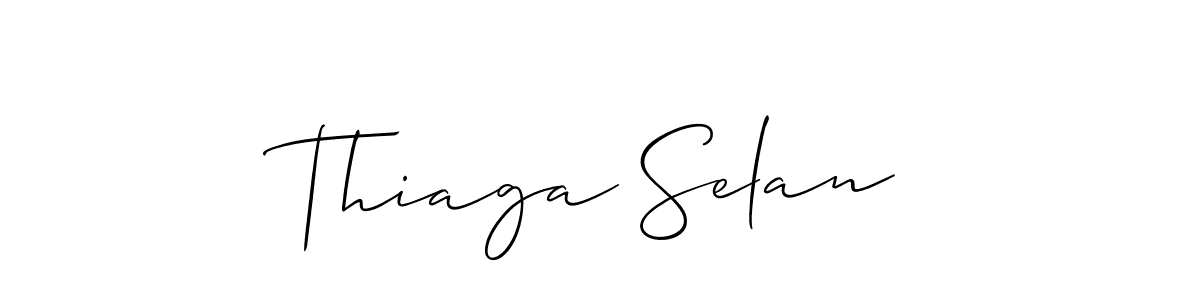 Make a beautiful signature design for name Thiaga Selan. With this signature (Allison_Script) style, you can create a handwritten signature for free. Thiaga Selan signature style 2 images and pictures png