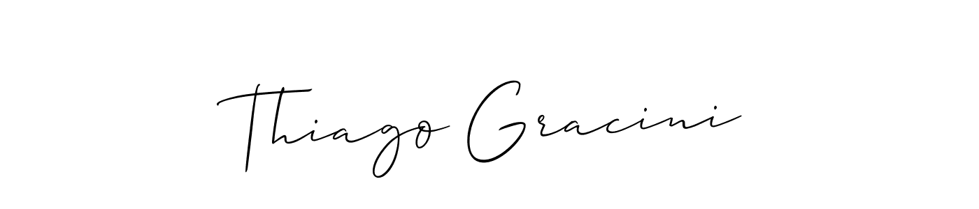 You should practise on your own different ways (Allison_Script) to write your name (Thiago Gracini) in signature. don't let someone else do it for you. Thiago Gracini signature style 2 images and pictures png
