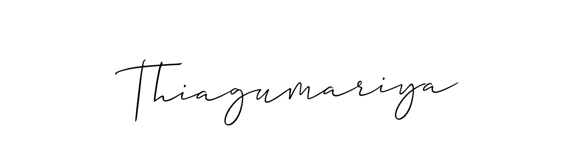 Create a beautiful signature design for name Thiagumariya. With this signature (Allison_Script) fonts, you can make a handwritten signature for free. Thiagumariya signature style 2 images and pictures png