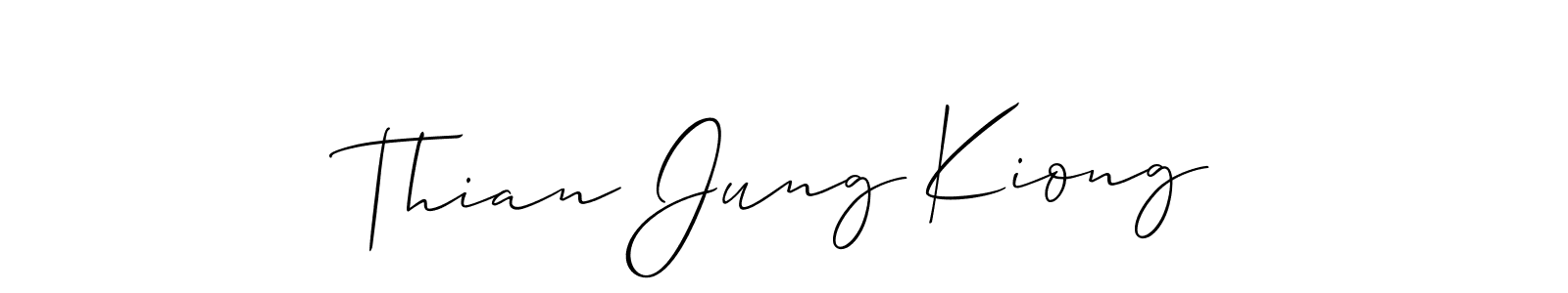 How to Draw Thian Jung Kiong signature style? Allison_Script is a latest design signature styles for name Thian Jung Kiong. Thian Jung Kiong signature style 2 images and pictures png