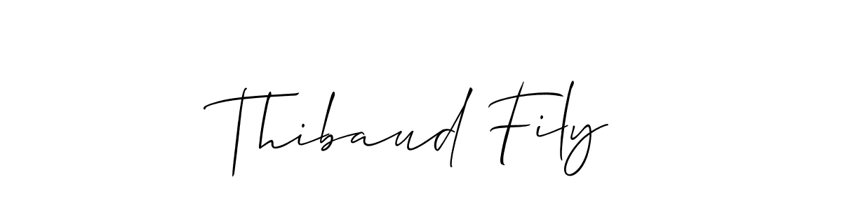 It looks lik you need a new signature style for name Thibaud Fily. Design unique handwritten (Allison_Script) signature with our free signature maker in just a few clicks. Thibaud Fily signature style 2 images and pictures png