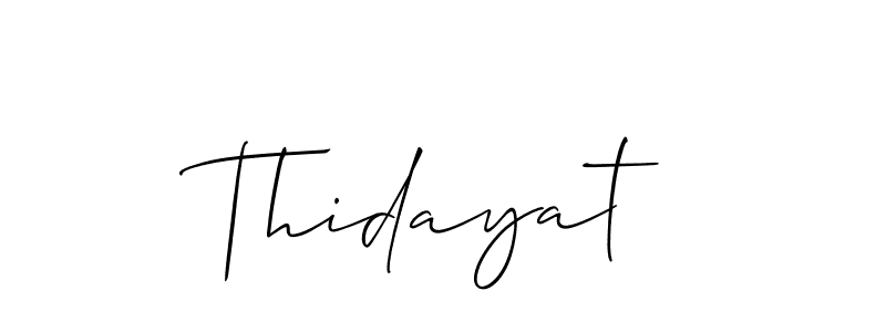 You should practise on your own different ways (Allison_Script) to write your name (Thidayat) in signature. don't let someone else do it for you. Thidayat signature style 2 images and pictures png