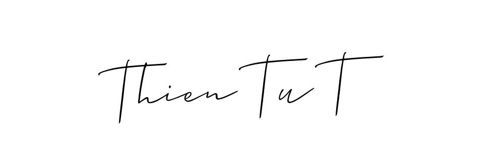 if you are searching for the best signature style for your name Thien Tu T. so please give up your signature search. here we have designed multiple signature styles  using Allison_Script. Thien Tu T signature style 2 images and pictures png