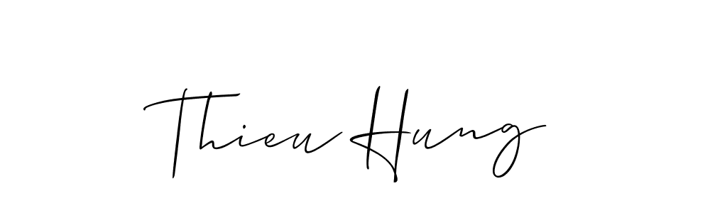 Design your own signature with our free online signature maker. With this signature software, you can create a handwritten (Allison_Script) signature for name Thieu Hung. Thieu Hung signature style 2 images and pictures png