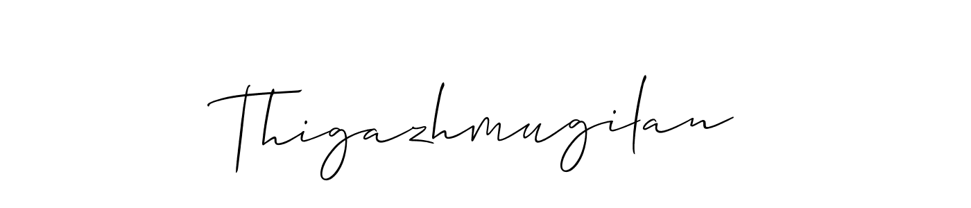 You should practise on your own different ways (Allison_Script) to write your name (Thigazhmugilan) in signature. don't let someone else do it for you. Thigazhmugilan signature style 2 images and pictures png