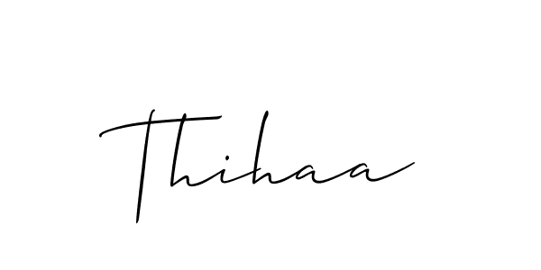 Make a beautiful signature design for name Thihaa. With this signature (Allison_Script) style, you can create a handwritten signature for free. Thihaa signature style 2 images and pictures png
