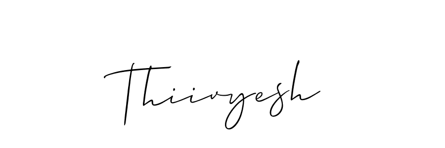 Use a signature maker to create a handwritten signature online. With this signature software, you can design (Allison_Script) your own signature for name Thiivyesh. Thiivyesh signature style 2 images and pictures png